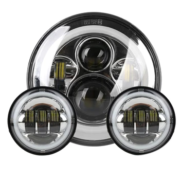 

7Inch 100W Angle Eyes LED Headlight+2Pcs 4.5Inch 60W Fog Lights Passing Lamp for H-Arley D-Avidson