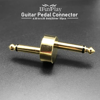 

50/100pcs 6.35 to 6.35mm Guitar Effect Pedal Connector Z Shape Straight Audio Adapter 1/4 inch Jack for Electric Guitar Pedal