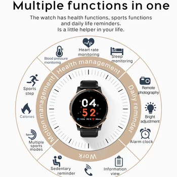 

Ottwn Smartwatch 1.3inch TFT Screen Smart Bracelet 4.2 Fitness Heart Rate Blood Pressure Sleeping Monitor support Android iOS