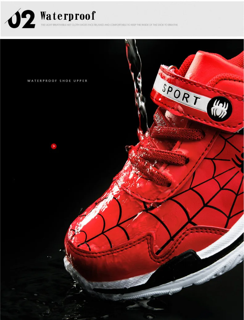 2019 Autumn Winter Spiderman Children Sneakers Boys Shoes Light Kids Shoes For Boy Casual Sport Running Leather Child Shoes (5)