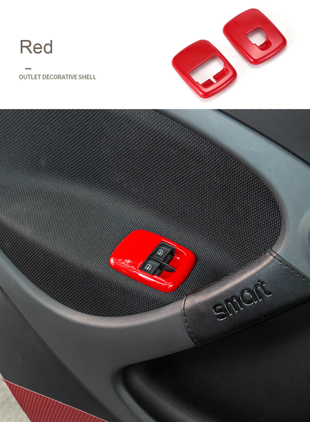 2 шт. автомобильный стеклоподъемник пульт управления с помощью переключателя стикер рамка крышка оболочки для нового Smart 453 fortwo forfour автомобильные аксессуары