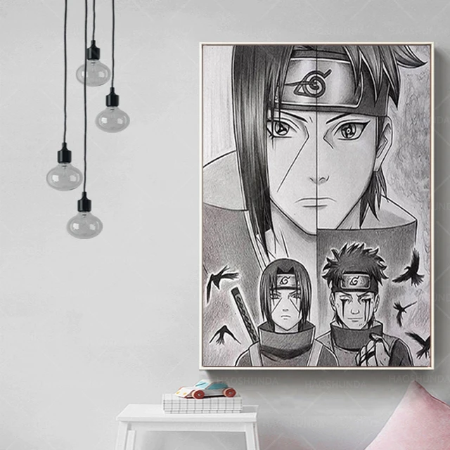 Black And White Handmade Naruto Sketch, Size: A4