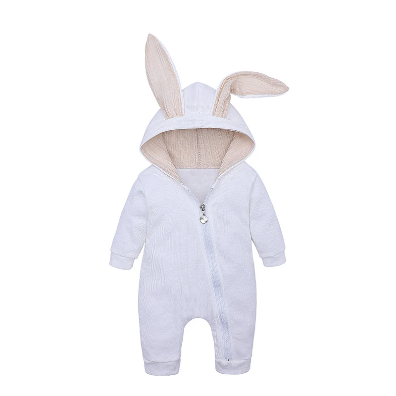 Комбинезон для малышей, Одежда для новорожденных, комбинезон-кролик, хлопковая толстовка для новорожденных, девочка Onesies, модный Детский костюм, одежда для мальчиков - Цвет: white
