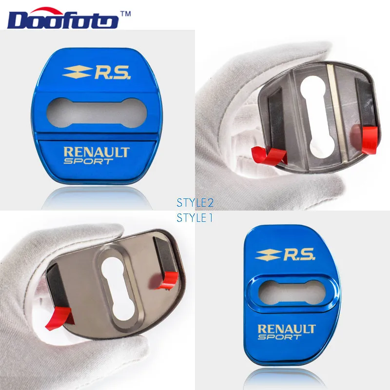 Doofoto 4x Автомобильный Дверной замок, чехлы для Renault Sport Duster Megane 2 3 Clio Fluence Logan Captur Laguna Scenic, аксессуары