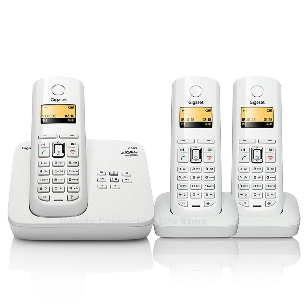 

Fixed Wireless Telephone ECO low radiation With digital Answer machine Handfree call ID Screen keyboard backlight Cordless phone