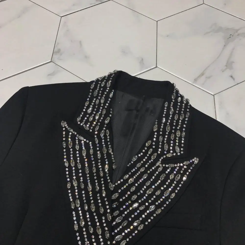 Победитель моды женщин blingbling бриллианты Блейзер Куртка женский роскошный пальто rmsx 11,20