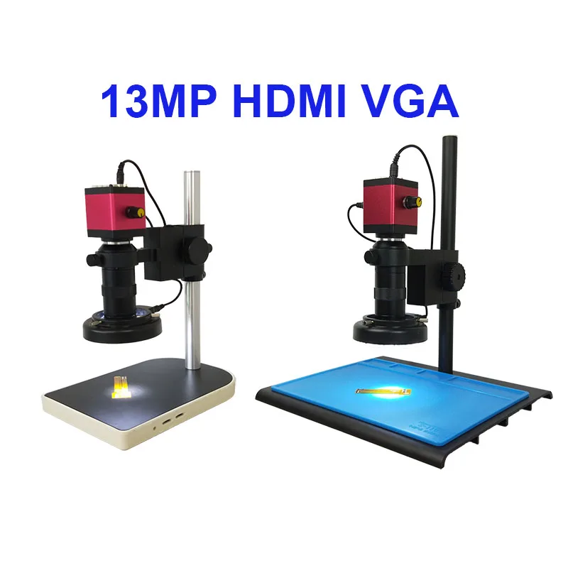 13MP HDMI VGA /22MP HD USB TF монокулярный микроскоп цифровая камера Объектив 56 светодиодная