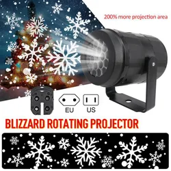 Projecteur LED de flocon de neige de noël, lampe de Projection rotative à haute luminosité, éclairage d'intérieur de scène 