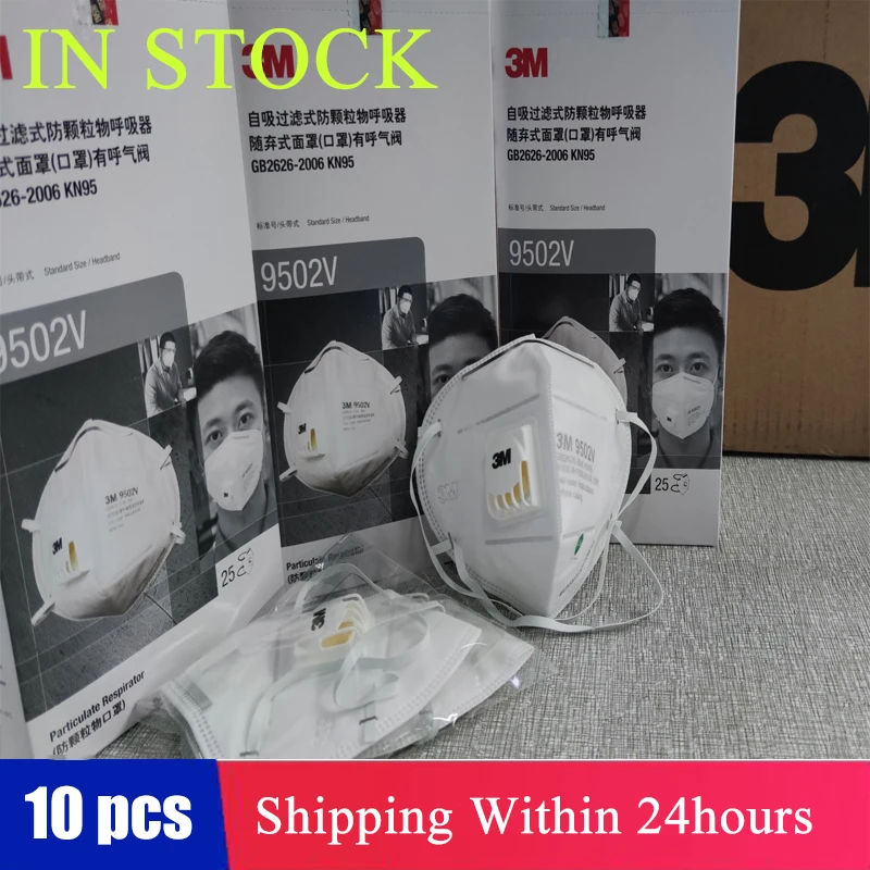 

In Stock 10pcs Face Mask 9502V Protective Breathing Valve Mask Safety Mask PM2.5 Haze Fog Dustproof Activities Mask
