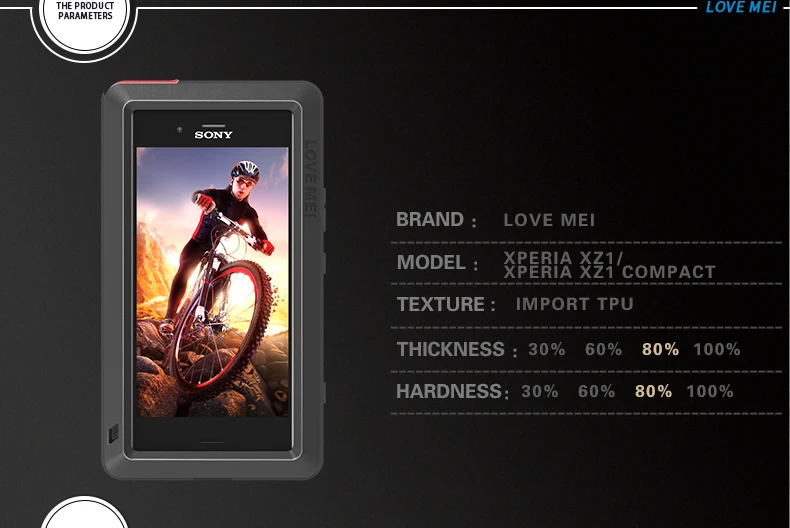 Алюминиевый металлический корпус LOVE MEI для sony Xperia XZ1/XZ1 Compact Armor противоударный защитный водонепроницаемый чехол для sony XZ1 Compact Capa