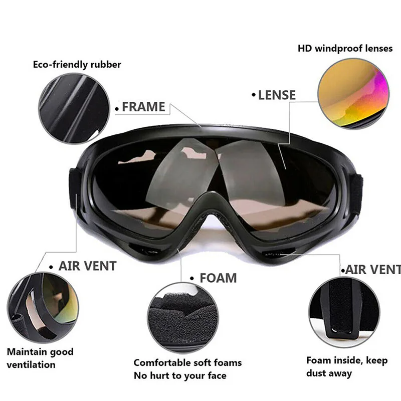 Горячие лыжные очки Регулируемые УФ 400 Защитные Уличные мотоциклетные снежные очки MVI-ing