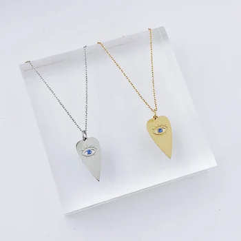 

Best lady 2019 New Heart Statement Necklace for Women Wedding Bohemian Cute Girls Party Gifts Crystal Eye Pendant Necklace Hot