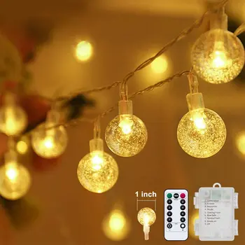 

Transparent Bubble Ball Led Light String Birthday 5m 50 Lamp Eight Modes Waterproof Indoor Outdoor Decorative Lights New