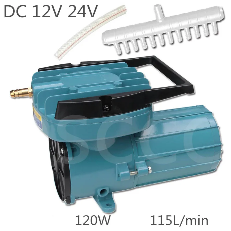 DC12V 24V 120W 115L/мин RESUN MPQ-906 аквариума свет воздушный компрессор аквакультуры