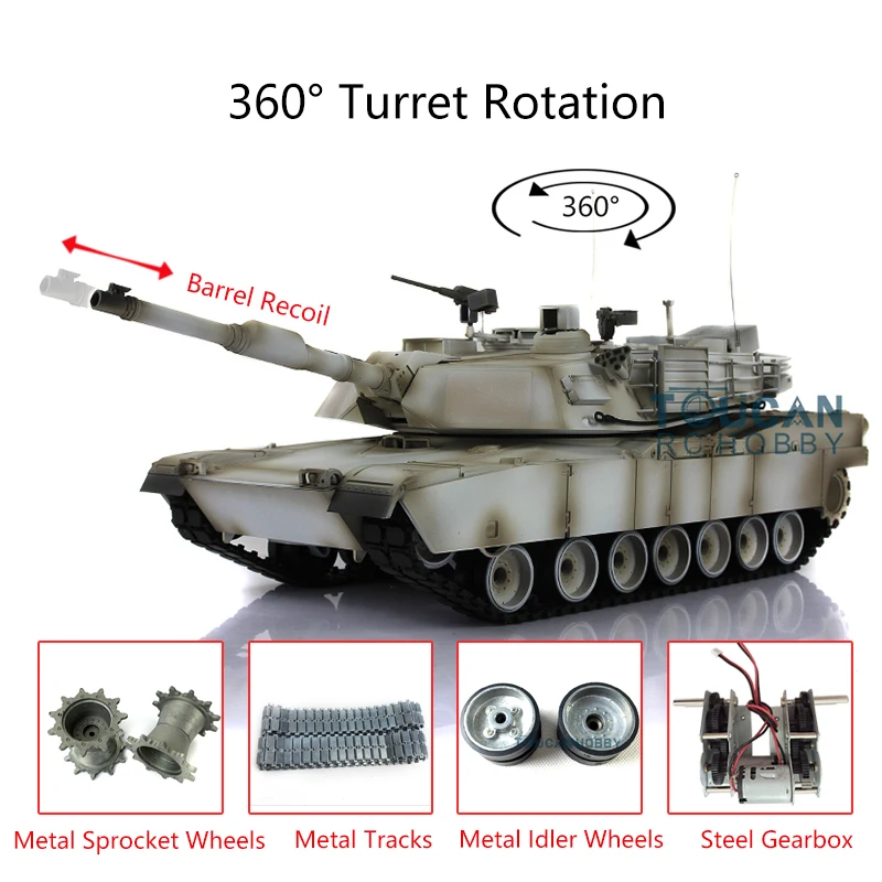 Heng Long 1/16 Snow TK 6 0 S Upgrade Abrams RC Tank 3918 360 Turret отдача ствола TH12970 | Игрушки и хобби