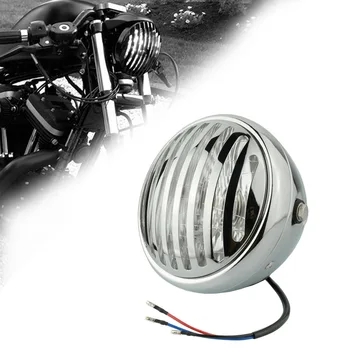 

Universal 6.5" Motorcycle Head Lamp Lampshade Grill Cover Retro Vintage Mask Mount Headlight for Harley Cafe Racer Bobber
