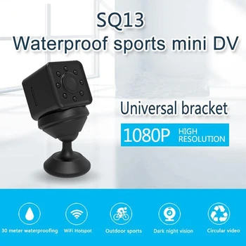 

Newest SQ13 Mini camera cam wifi SQ13 rcamara espia 1080P HD Waterproof camera espion With Ferromagnetic micro camera