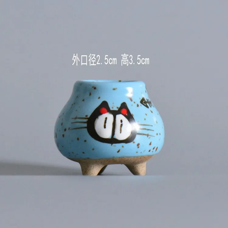 PC Kawaii маленькие животные Керамический Мини-горшок для цветов плантатор Горячая сочный горшок для цветов с отверстием