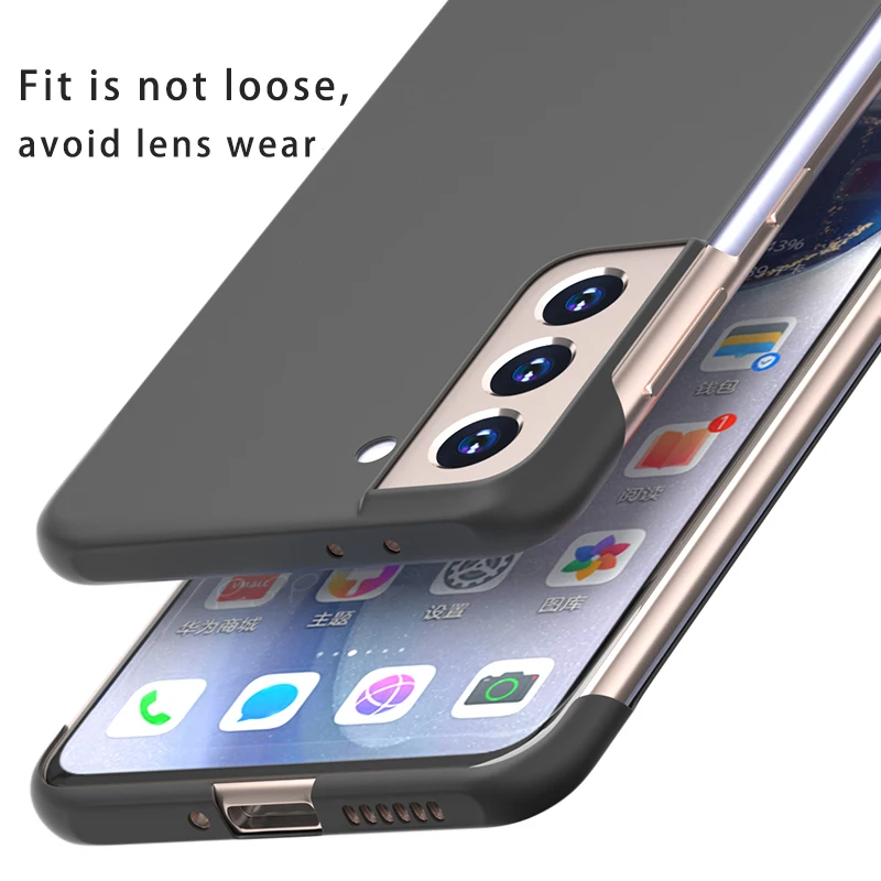 Rahmenlose, matte Hülle in Bonbonfarbe für Samsung Galaxy S22 S21 S20 Note20 Ultra S9 S10 Plus FE Slim Hard PC Stoßfest_voghion.com