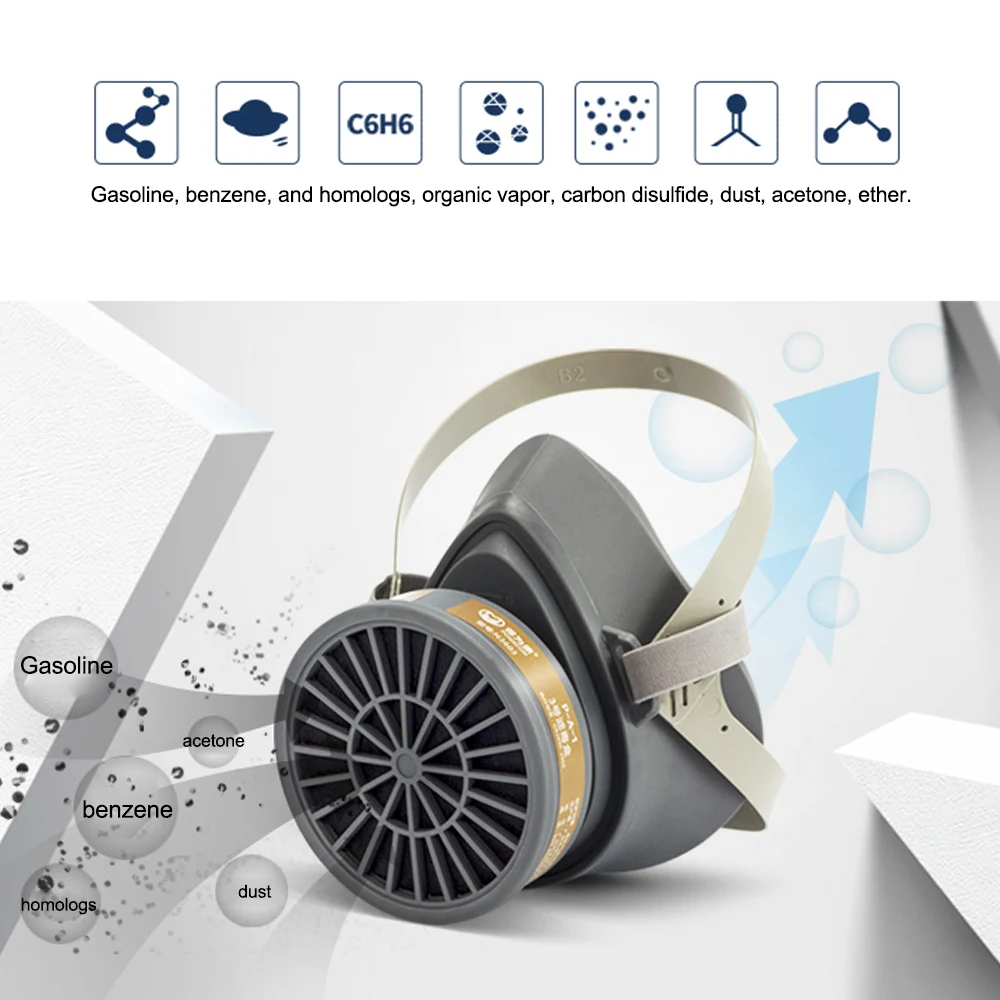 

POWECOM 3600 Half Face Gas Mask Particulate Respirator with Filter Cartridge Protective Mask Personal Protective Equippment