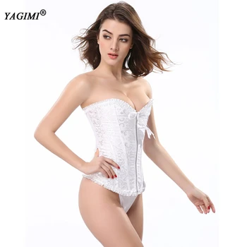 

YAGIMI Women's Gothic Clothes Corset Blouse Overbust Sexy Bustier Top Waist Trainer Body Shaper Lingerie 6XL Steampunk Plus Size
