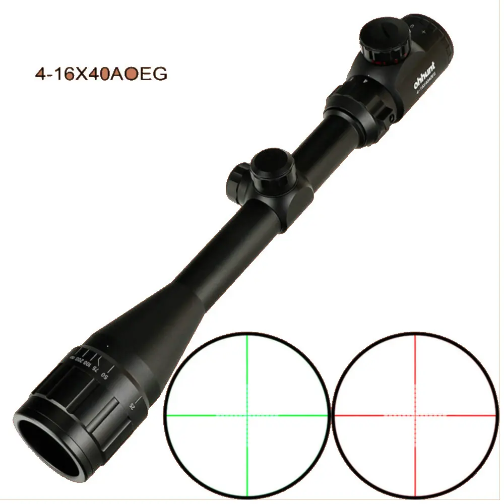 Тактический Оптический прицел ohhunt 4 16X40 AOEG Mil Dot для винтовки с красной и зеленой