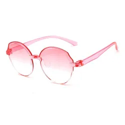 Female Gradient One Piece Gafas Sun Glasses 2020 Round Women 7 Colors Rimless Sunglasses Oculos Ladies Eyewear