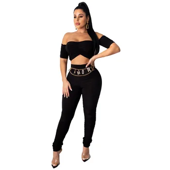 

Autumn Winter Women Two Piece Set Top and Pants Plus Size Tracksuit Sweatsuit Outfit Sexy Strapless Pants Outfits