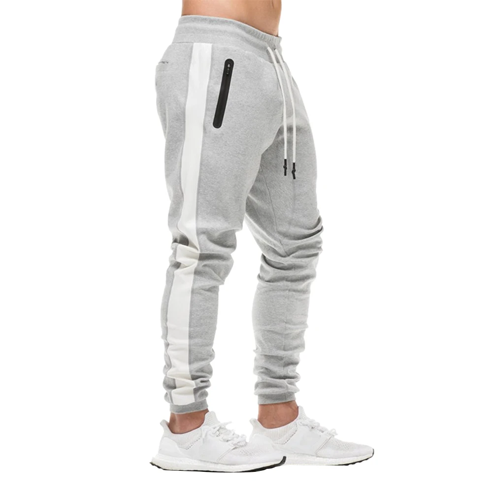 Серый Gym Clothing Mens Joggers Solid Loose Casual Fitness Training RunningJogging Pants Men Trousers Bottoms Bodybuilding Sweatpants - Цвет: Серый
