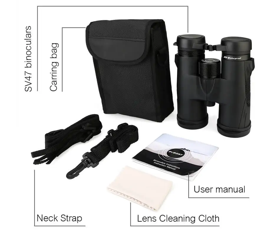 SVBONY SV47 Binoculars Telescope,8x32/8x42/10x42 Professional  Waterproof Fogproof Telescope,FMC BAK4 Binoculars for BirdWatch 6