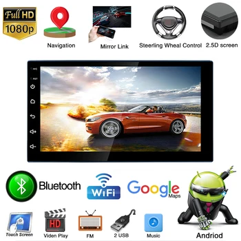

7 inch 2 din Andriod 9.1 Car Radio GPS Navigation Audio Player 2G + 32G Car Multimedia Player Autoradio Stereo Head Unit WIFI