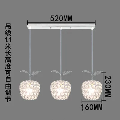 Современный минималистичный светодиодный светильник с тремя кристаллами для ресторана, столовой, креативный светильник с одним балконным проходом, барная люстра