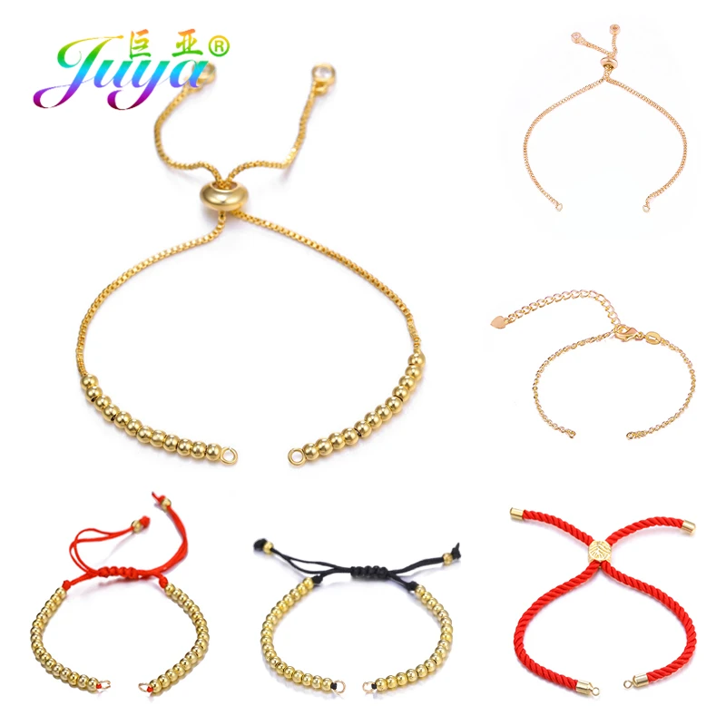 

Juya DIY Bracelets Making Accessories Supplies For Handmade Gold/Silver/Rose Gold Adjustable Connector Metal Chains Wholesale