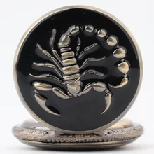 Карманные и Fob часы бронзовые животные Скорпион кварцевые карманные часы ожерелье кулон часы цепь рождественские часы подарок для мужчин/женщин