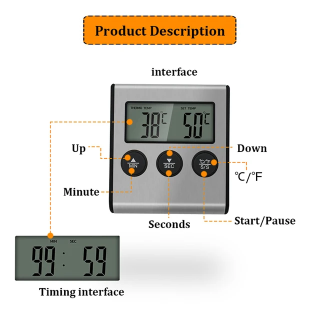 Best Oven Thermometer Cooks Illustrated  Digital Cooking Thermometer Probe  - Digital - Aliexpress