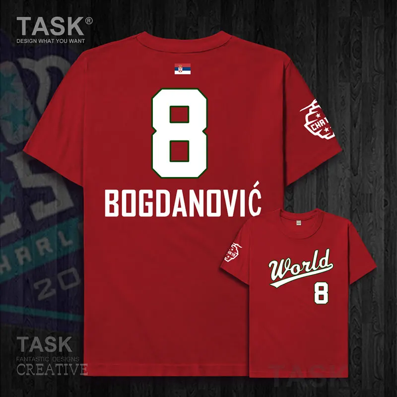 021-Red-01 Bogdan мужские майки Bogdanovic Serbia basketballer star World Team Американский новичок футболка хлопковая толстовка одежда футболки Фанаты - Цвет: 021-Red-01