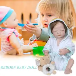 Reborn моделирование мягкая детская виниловая кукла набор износостойкости твердого сжатия сопротивление с капюшоном платье детский сад