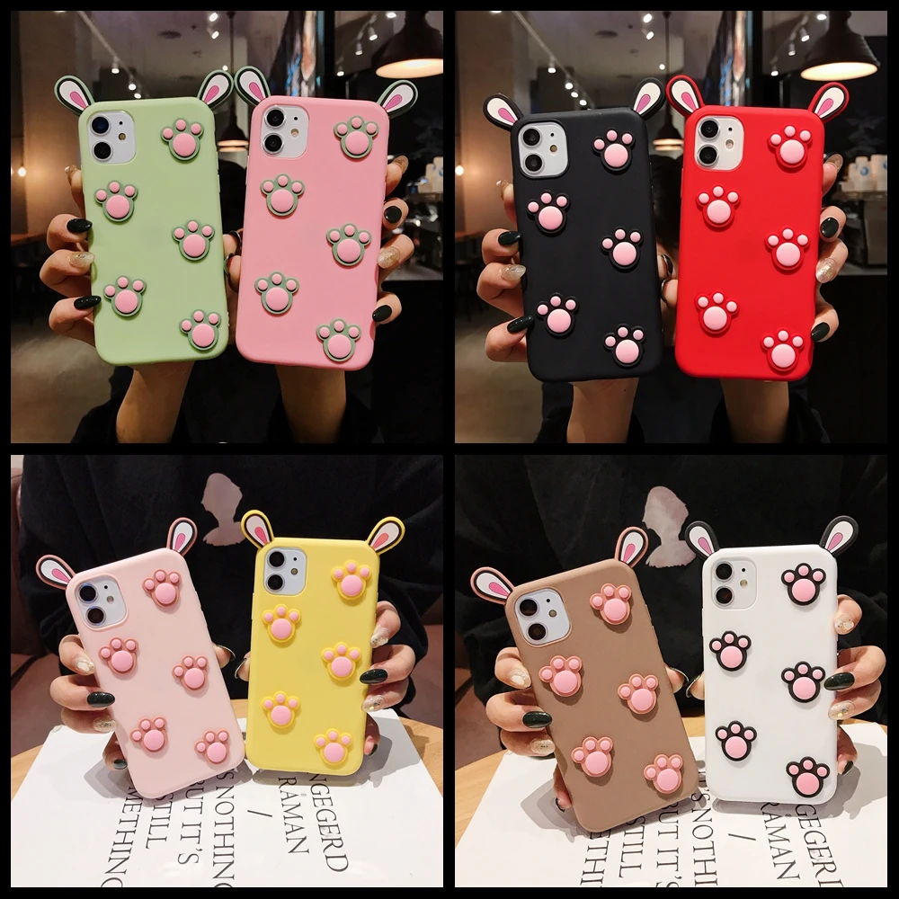 Для Etui Samsung A01 A11 A51 A71 чехол для Galaxy A21S Kawaii 3D кошачий ушной патруль A31 A41 M11 M21