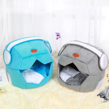 

Cat Bed House Creative Space Cap Shape Dog Bed Closed Foldable Pet House With Mat Machine Wash Winter For Medium Dogs 5