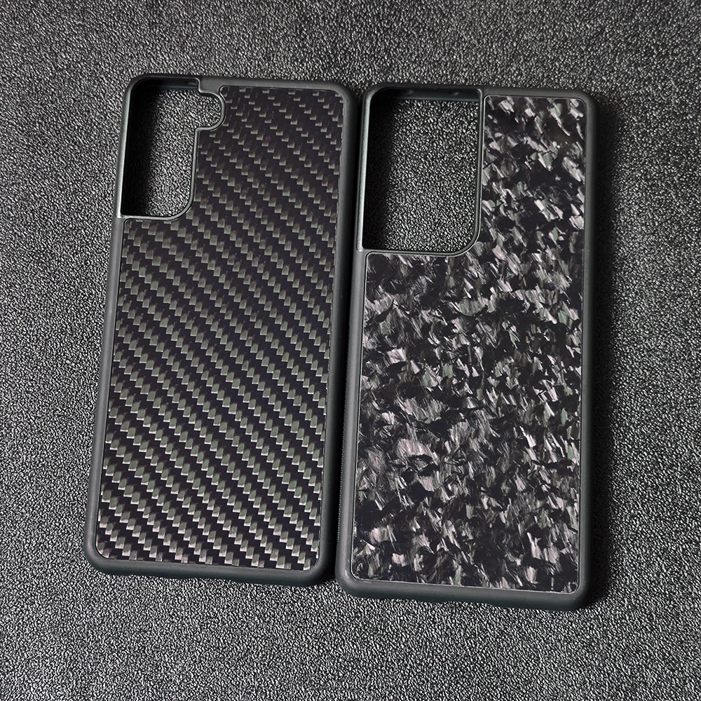 Gloss Carbon & Forged Carbon Fiber TPU edge Phone Case for Samsung Galaxy S21 Ultra Anti-fall S21 Plus S21+ Shell kawaii samsung cases