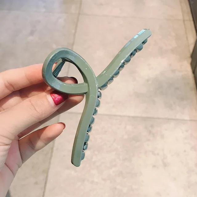 1PC Barrettes  Hair Claw For Women Acrylic Hairpins Hair Crab Claws Girls Make UP Washing Tool Accessories Women Hair Clips 2021 green