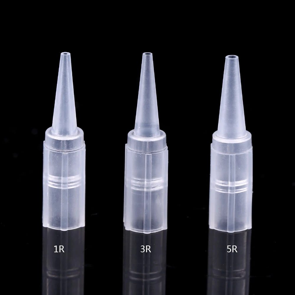 Wholesale Tip Caps 3 Types 100Pcs Disposable Tattoo Nozzle Microblading Pen Needle Tube Plastic Cap 1R 3R 5R Accessories | Татуировки и