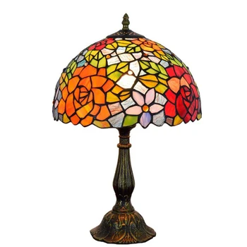 

Tiffany Stained Glass Table Lamps Baroque Classic Vintage Desk Lamp Lighting for Mediterranean Home Decoration Living Room Decor