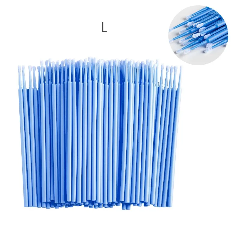 Dark Blue L 100 шт./пакет одноразовые MicroBrush ресницы человека Расширение ресницы снятия тампон микро-щётка для наращивание ресниц инструменты - Цвет: Dark Blue L