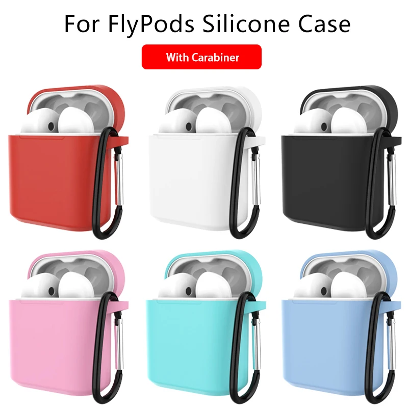 

New Silicone Cover Wireless Earphone Case For Huawei Honor FlyPods Pro Protective Cases For Freebuds 2 with Metal Carabiner