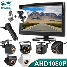 Greenyi 5 polegada ahd monitor do carro para 1080p alta definição 170 graus de visão noturna veículo câmera visão traseira fácil instalação