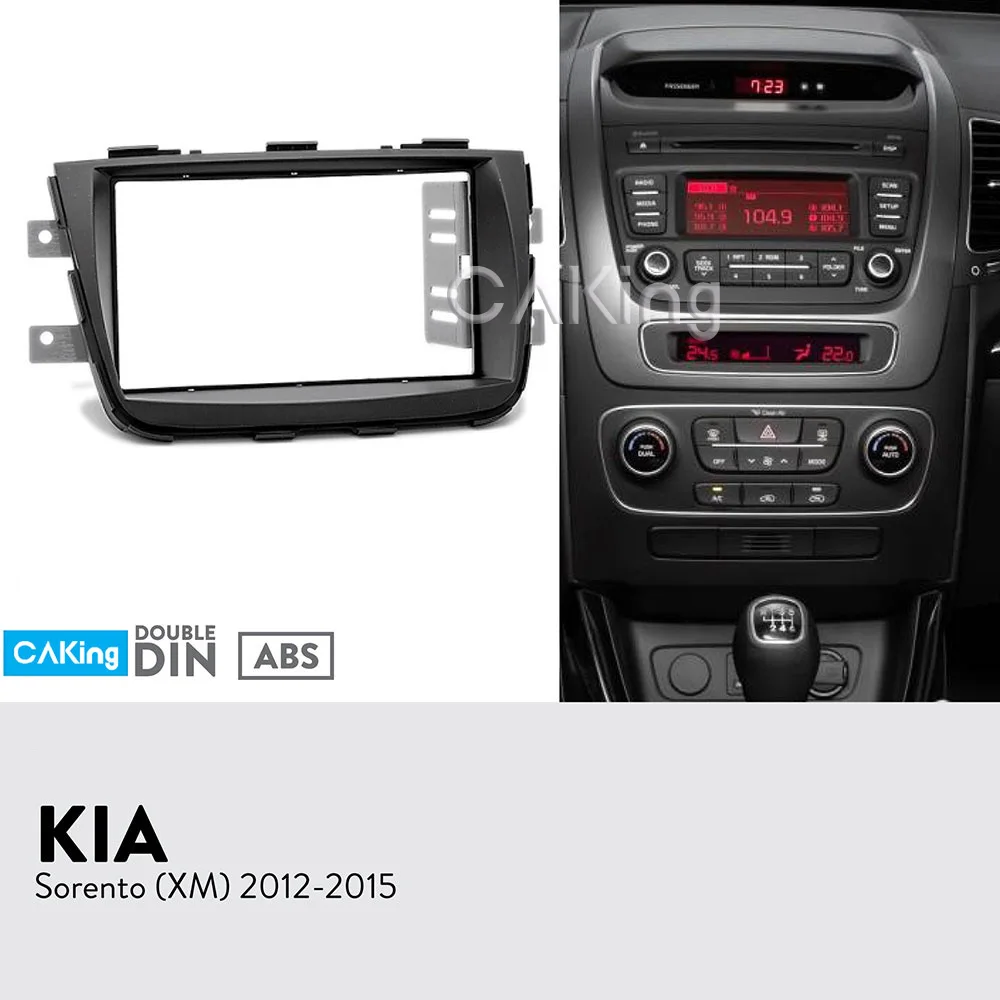 Double Din Car Fascia Radio Panel For Kia Sorento (xm) 20122015 Dash