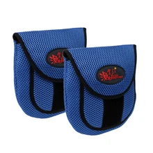 2 шт. сетчатая Рыболовная катушка сумка для хранения рыболовной катушки Защитная крышка чехол синие инструменты для ловли карпа