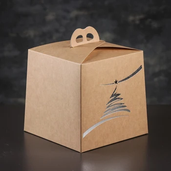 

Packaging for a cake, premium, NEW YEAR, craft with silver, 20.4 x 20.4 x 19 cm 3900030