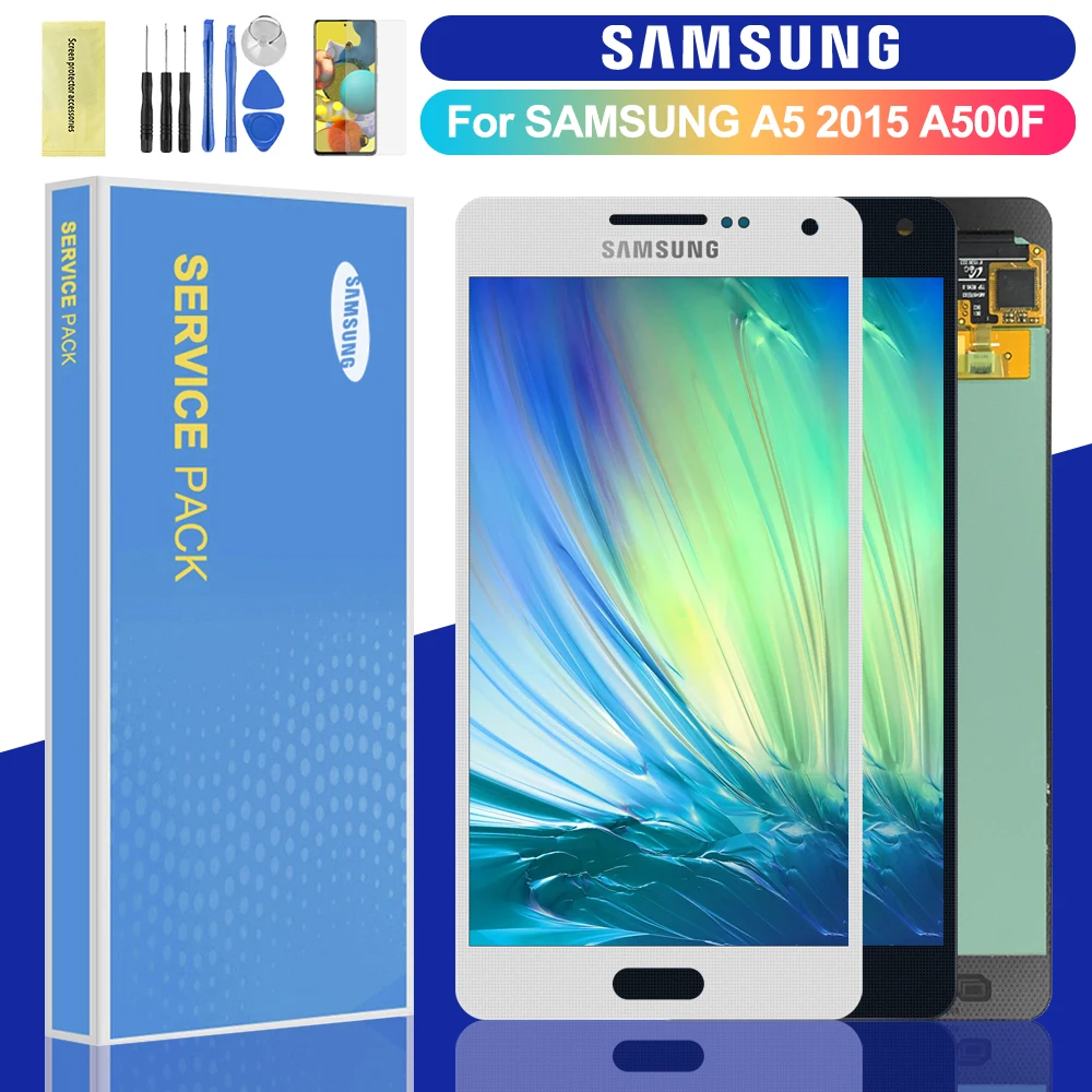 5.0" ORIGINAL For SAMSUNG Galaxy A5 2015 LCD A500 A500F A500M SM-A500F Display Touch Screen Digitizer Assembly Replacement | Мобильные